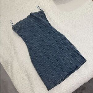 Elegant Blue Denim Dress